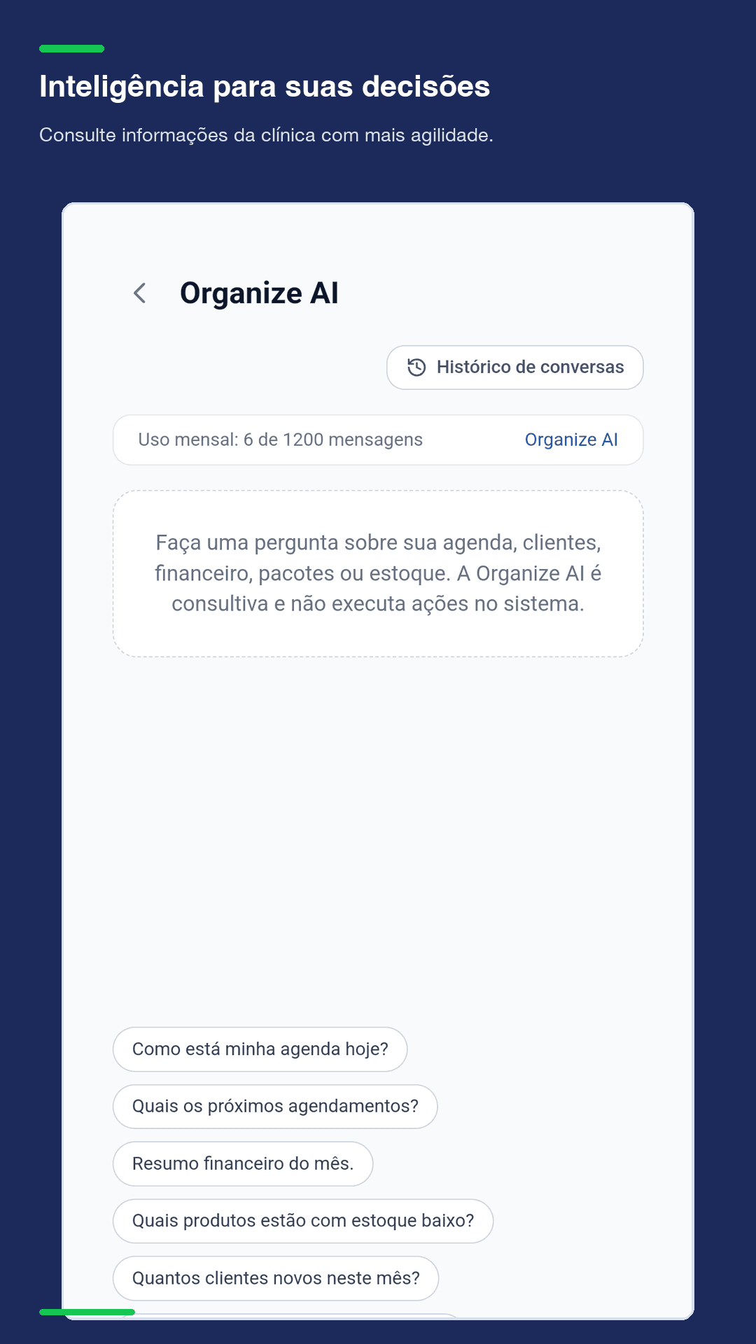 Tela real da Organize AI no Android